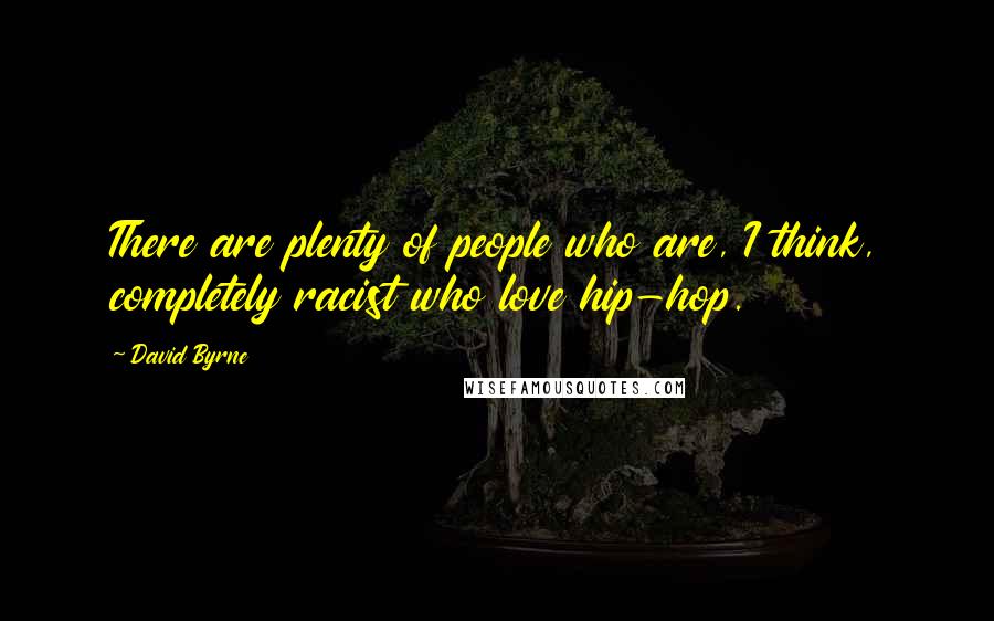 David Byrne Quotes: There are plenty of people who are, I think, completely racist who love hip-hop.