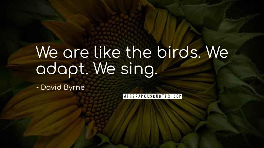 David Byrne Quotes: We are like the birds. We adapt. We sing.
