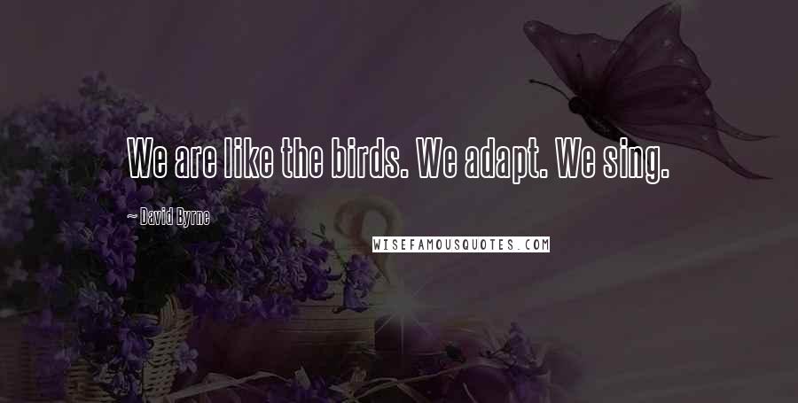 David Byrne Quotes: We are like the birds. We adapt. We sing.