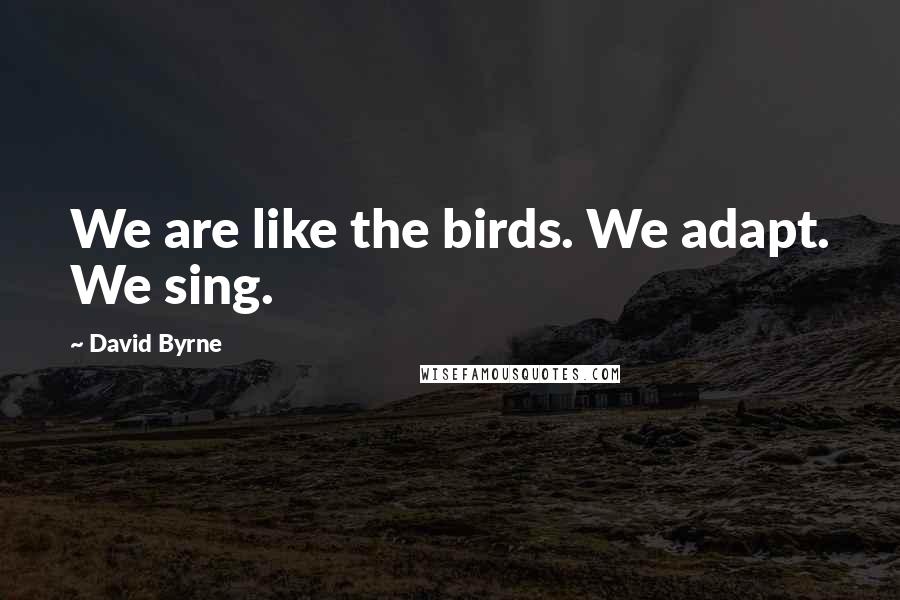 David Byrne Quotes: We are like the birds. We adapt. We sing.