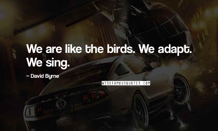 David Byrne Quotes: We are like the birds. We adapt. We sing.