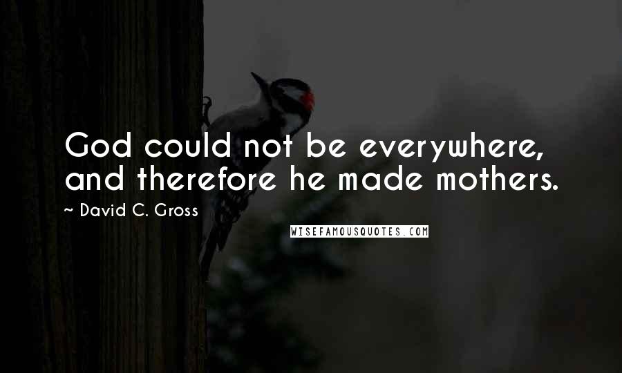 David C. Gross Quotes: God could not be everywhere, and therefore he made mothers.