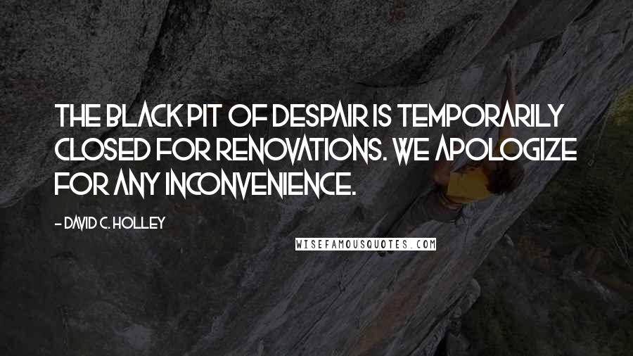 David C. Holley Quotes: The Black Pit of Despair is temporarily closed for renovations. We apologize for any inconvenience.