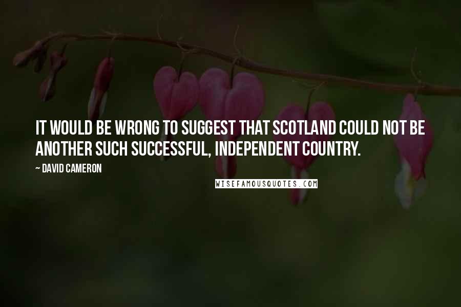 David Cameron Quotes: It would be wrong to suggest that Scotland could not be another such successful, independent country.