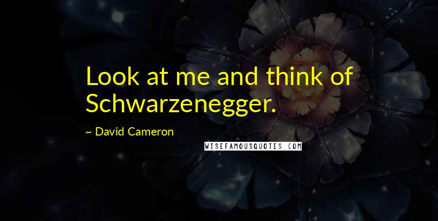 David Cameron Quotes: Look at me and think of Schwarzenegger.