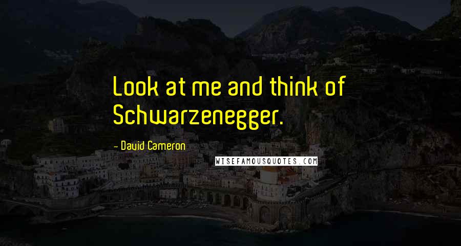 David Cameron Quotes: Look at me and think of Schwarzenegger.