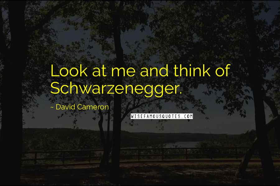 David Cameron Quotes: Look at me and think of Schwarzenegger.