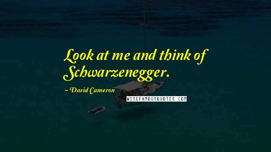 David Cameron Quotes: Look at me and think of Schwarzenegger.