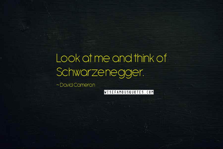 David Cameron Quotes: Look at me and think of Schwarzenegger.