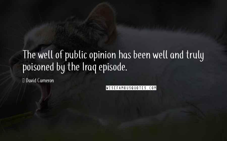 David Cameron Quotes: The well of public opinion has been well and truly poisoned by the Iraq episode.