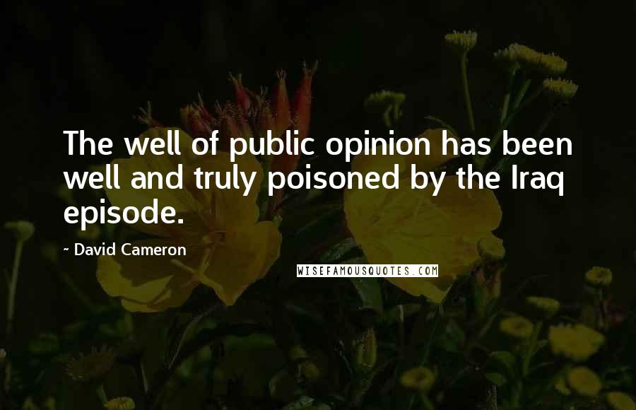 David Cameron Quotes: The well of public opinion has been well and truly poisoned by the Iraq episode.
