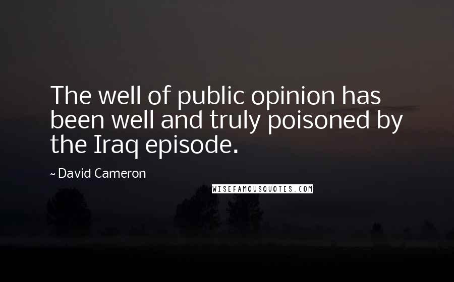 David Cameron Quotes: The well of public opinion has been well and truly poisoned by the Iraq episode.