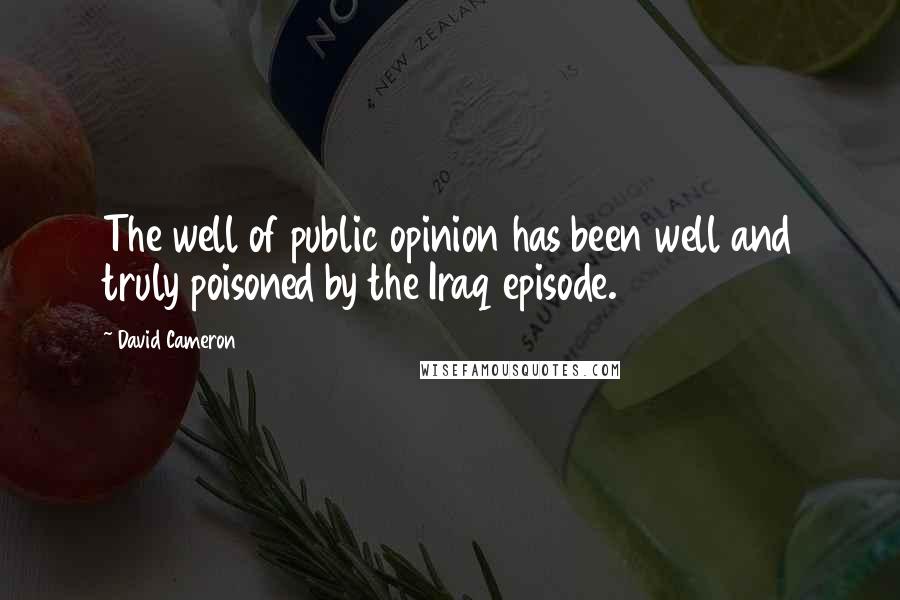 David Cameron Quotes: The well of public opinion has been well and truly poisoned by the Iraq episode.