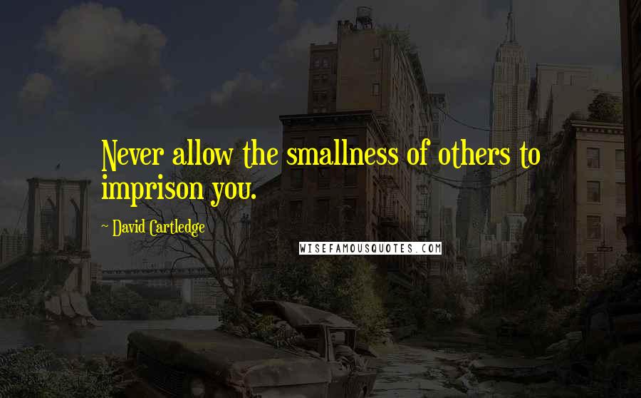 David Cartledge Quotes: Never allow the smallness of others to imprison you.