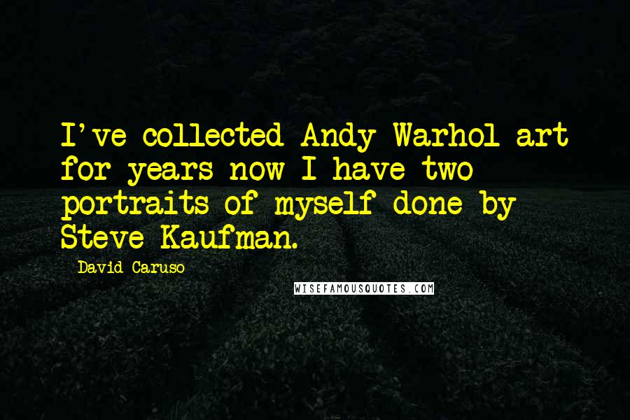 David Caruso Quotes: I've collected Andy Warhol art for years now I have two portraits of myself done by Steve Kaufman.