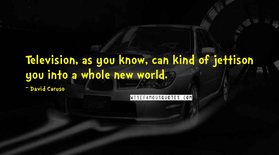 David Caruso Quotes: Television, as you know, can kind of jettison you into a whole new world.