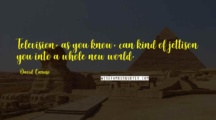 David Caruso Quotes: Television, as you know, can kind of jettison you into a whole new world.