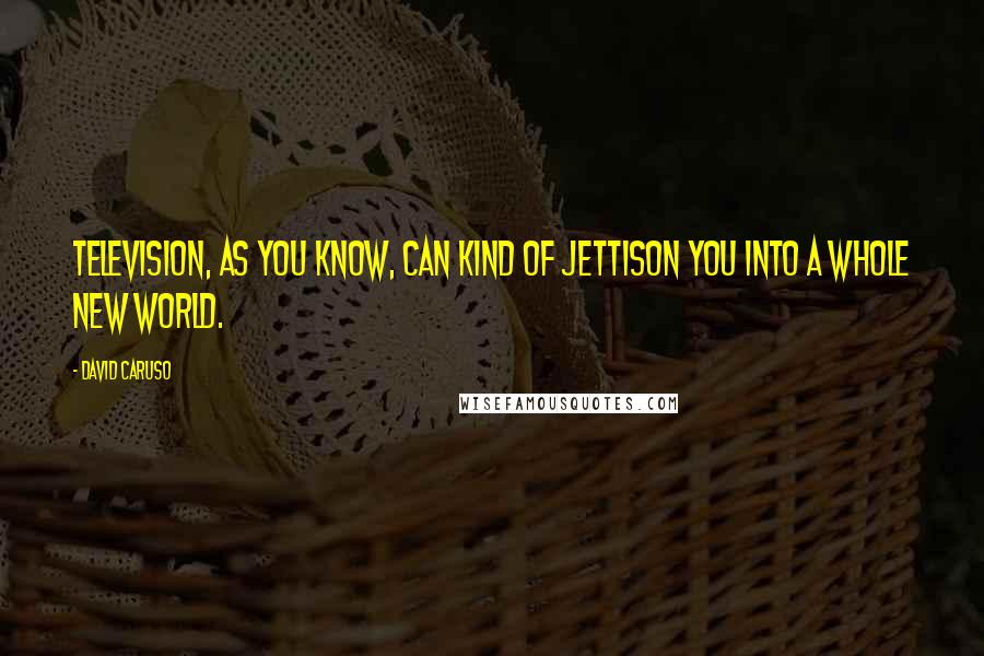 David Caruso Quotes: Television, as you know, can kind of jettison you into a whole new world.