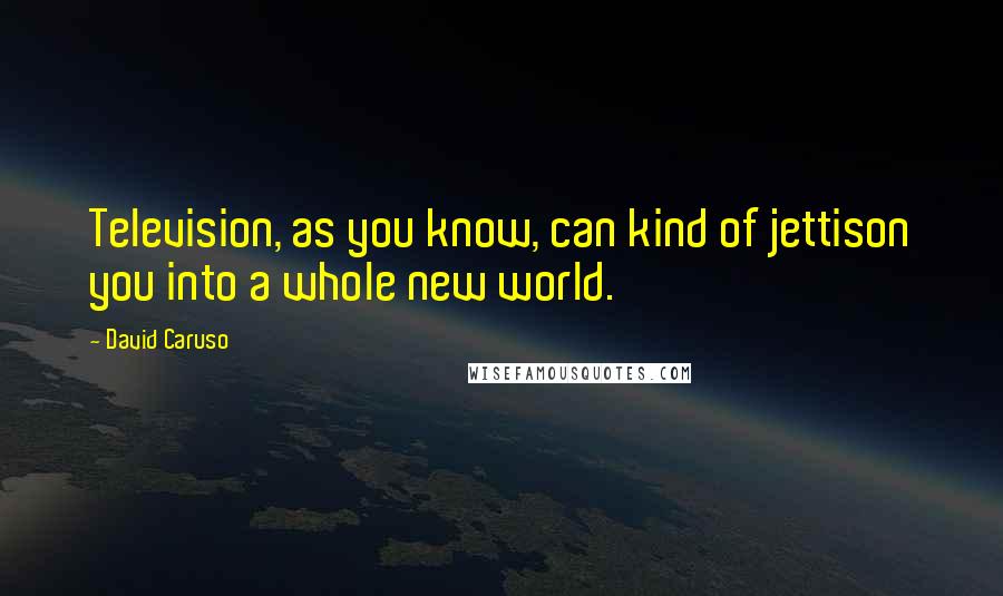 David Caruso Quotes: Television, as you know, can kind of jettison you into a whole new world.