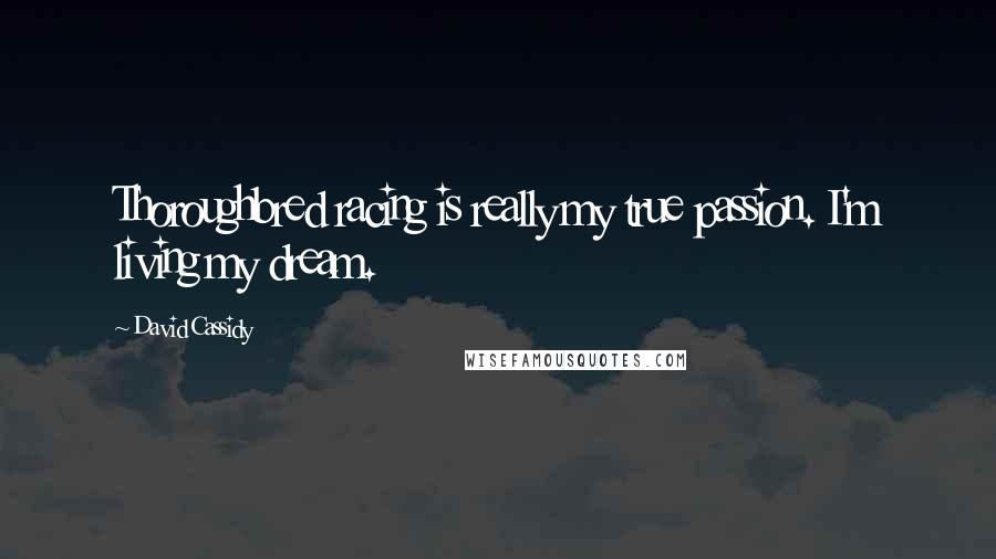 David Cassidy Quotes: Thoroughbred racing is really my true passion. I'm living my dream.