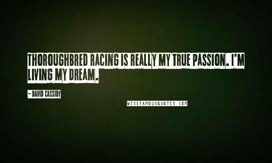 David Cassidy Quotes: Thoroughbred racing is really my true passion. I'm living my dream.