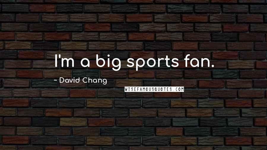 David Chang Quotes: I'm a big sports fan.