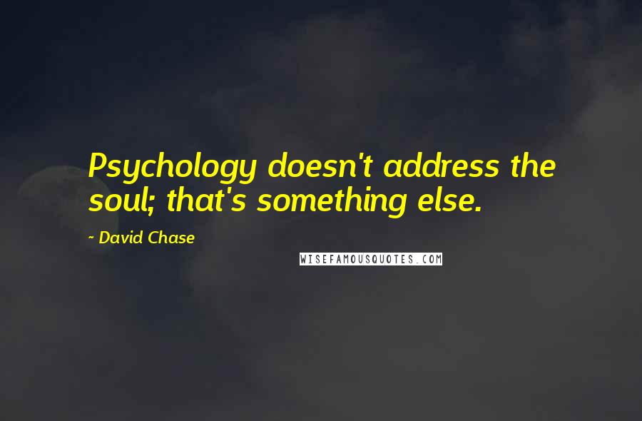 David Chase Quotes: Psychology doesn't address the soul; that's something else.