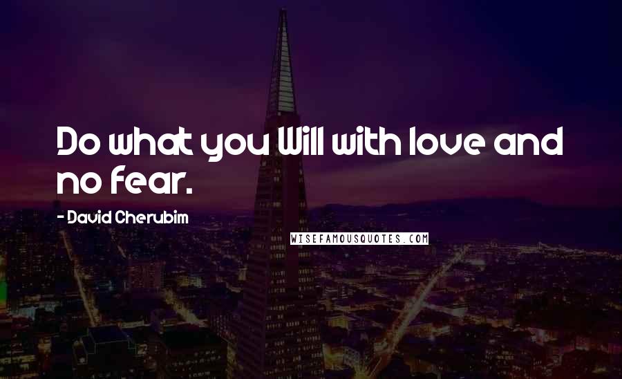 David Cherubim Quotes: Do what you Will with love and no fear.