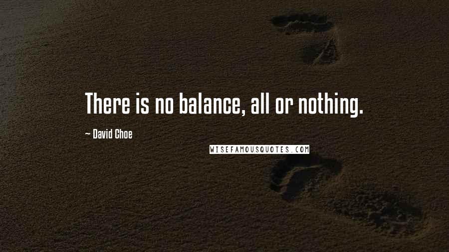 David Choe Quotes: There is no balance, all or nothing.