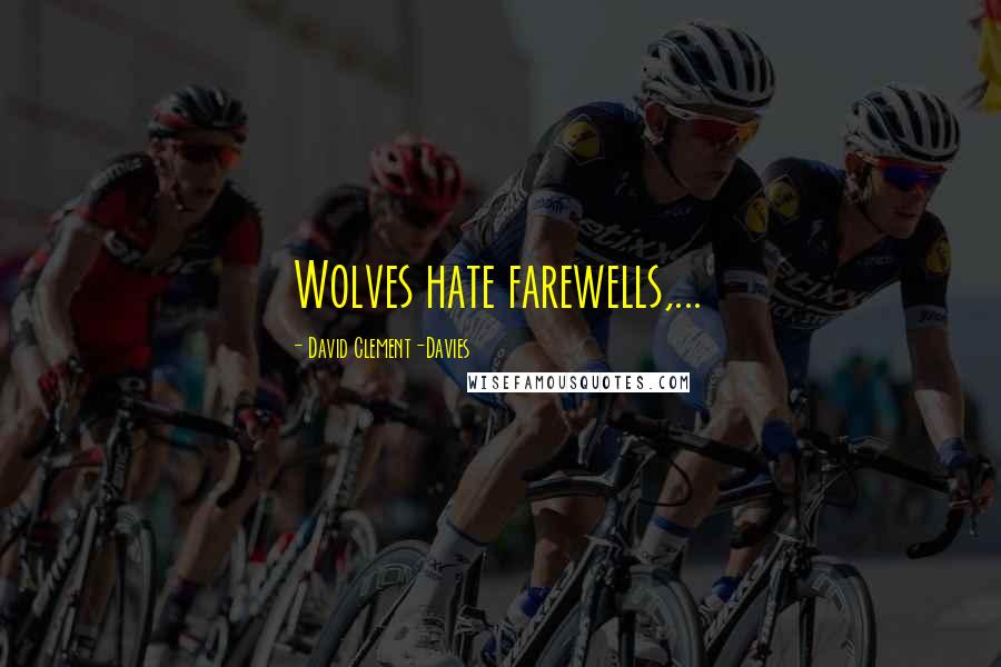 David Clement-Davies Quotes: Wolves hate farewells,...