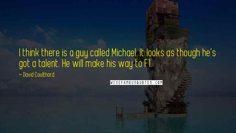 David Coulthard Quotes: I think there is a guy called Michael. It looks as though he's got a talent. He will make his way to F1.