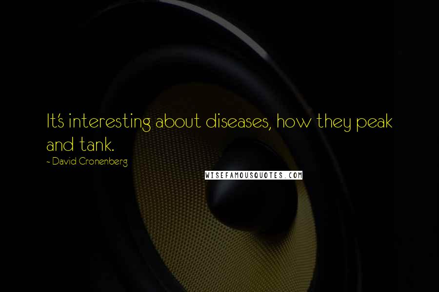 David Cronenberg Quotes: It's interesting about diseases, how they peak and tank.