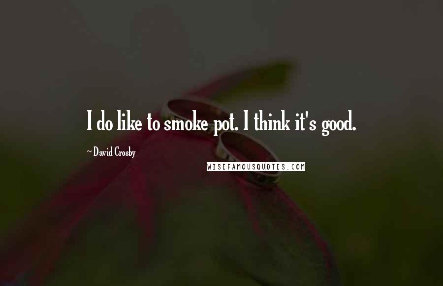 David Crosby Quotes: I do like to smoke pot. I think it's good.