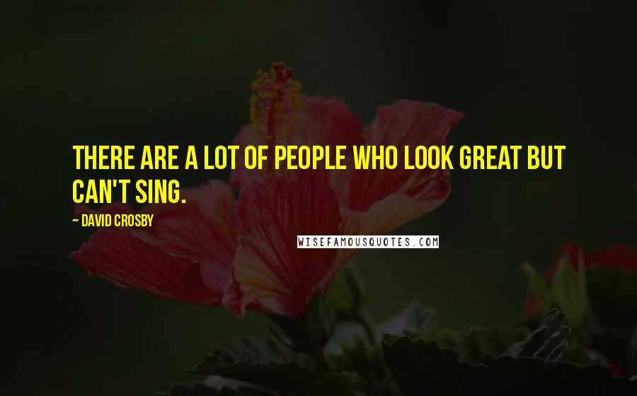 David Crosby Quotes: There are a lot of people who look great but can't sing.