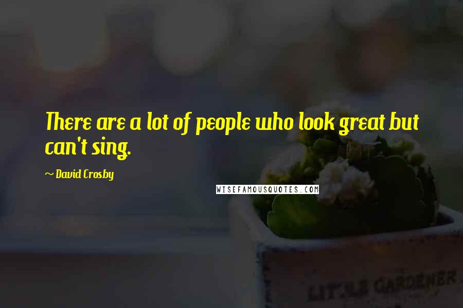 David Crosby Quotes: There are a lot of people who look great but can't sing.