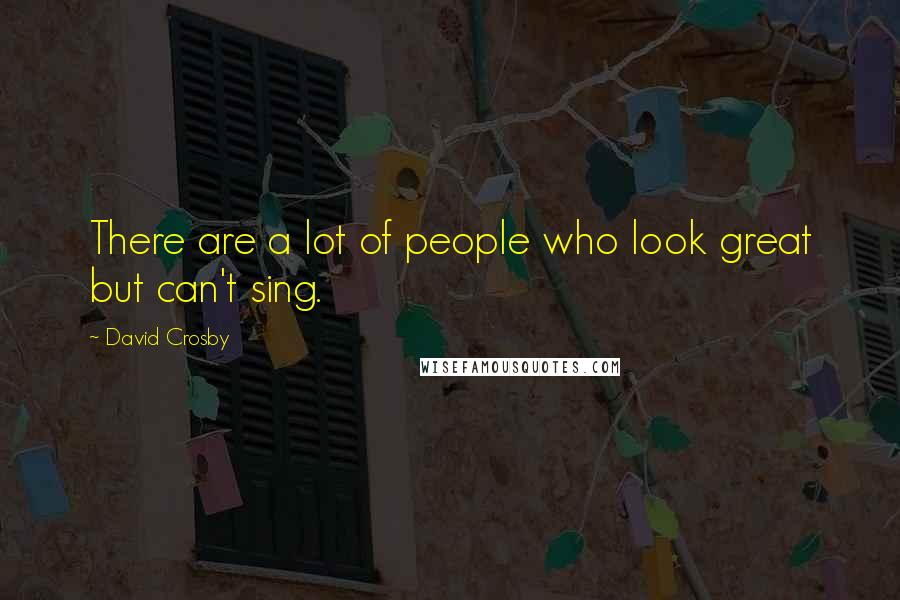 David Crosby Quotes: There are a lot of people who look great but can't sing.