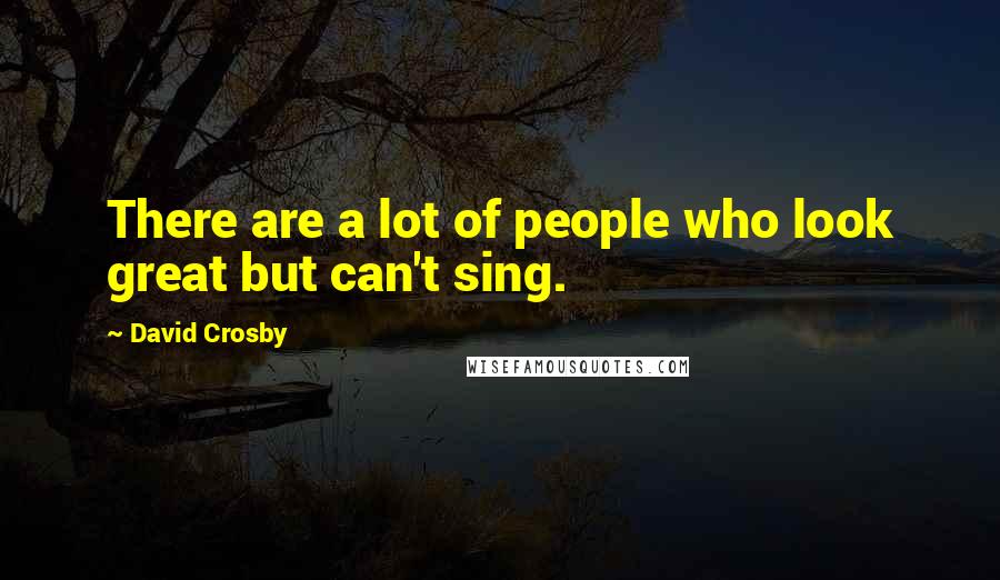 David Crosby Quotes: There are a lot of people who look great but can't sing.