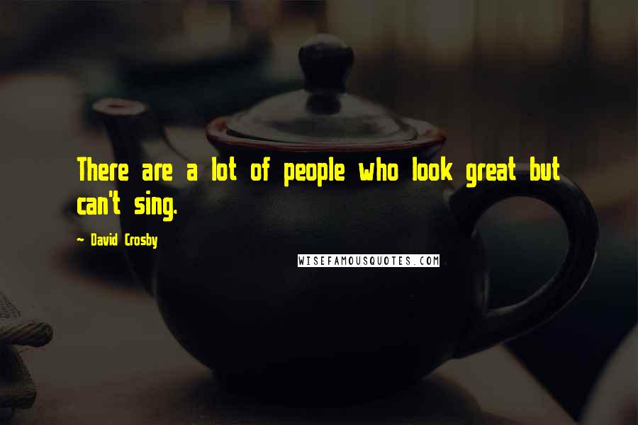 David Crosby Quotes: There are a lot of people who look great but can't sing.