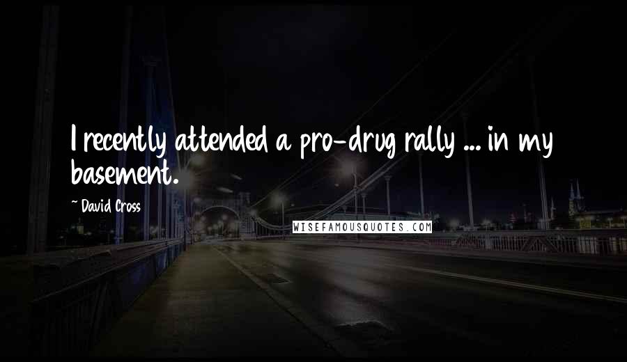 David Cross Quotes: I recently attended a pro-drug rally ... in my basement.