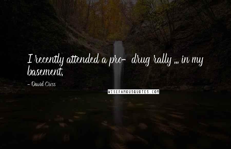 David Cross Quotes: I recently attended a pro-drug rally ... in my basement.