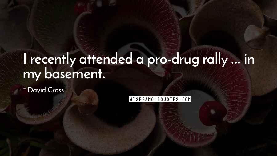 David Cross Quotes: I recently attended a pro-drug rally ... in my basement.