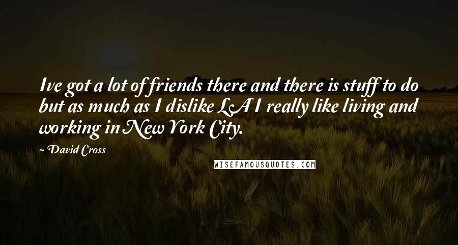 David Cross Quotes: Ive got a lot of friends there and there is stuff to do but as much as I dislike LA I really like living and working in New York City.