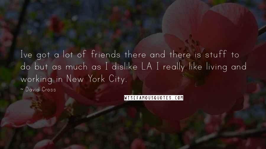 David Cross Quotes: Ive got a lot of friends there and there is stuff to do but as much as I dislike LA I really like living and working in New York City.