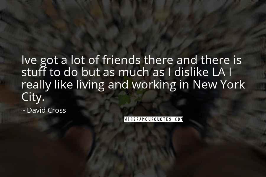 David Cross Quotes: Ive got a lot of friends there and there is stuff to do but as much as I dislike LA I really like living and working in New York City.