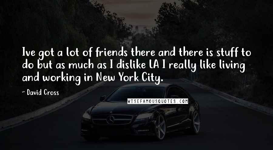 David Cross Quotes: Ive got a lot of friends there and there is stuff to do but as much as I dislike LA I really like living and working in New York City.