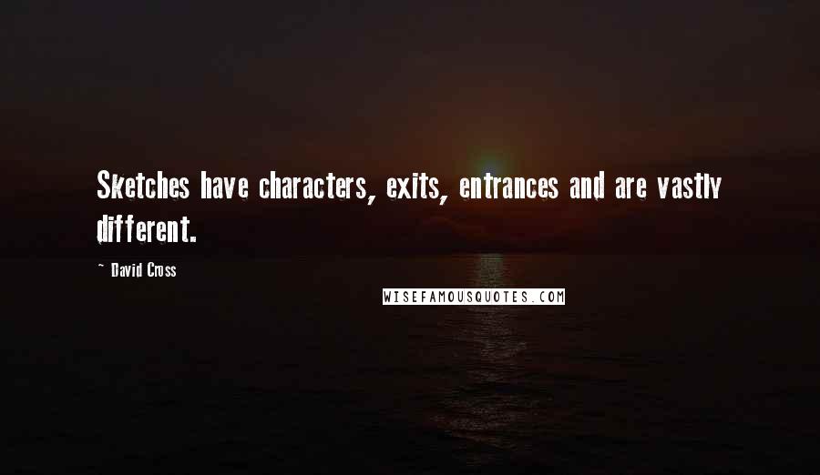 David Cross Quotes: Sketches have characters, exits, entrances and are vastly different.