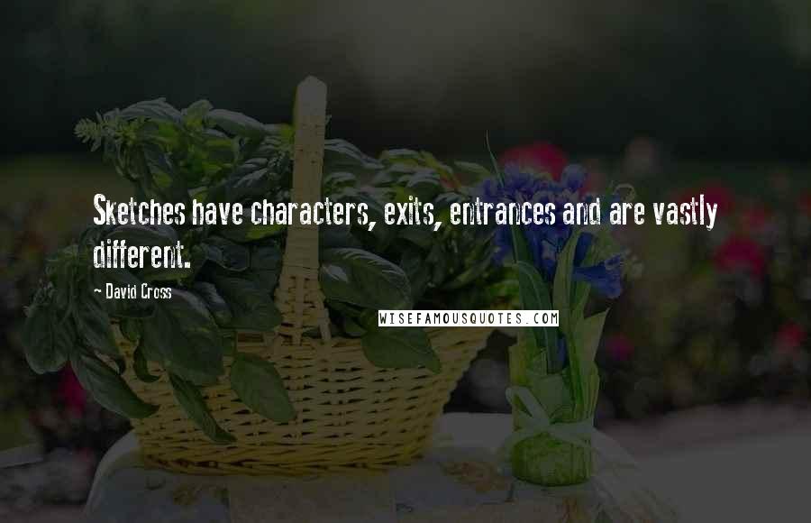 David Cross Quotes: Sketches have characters, exits, entrances and are vastly different.