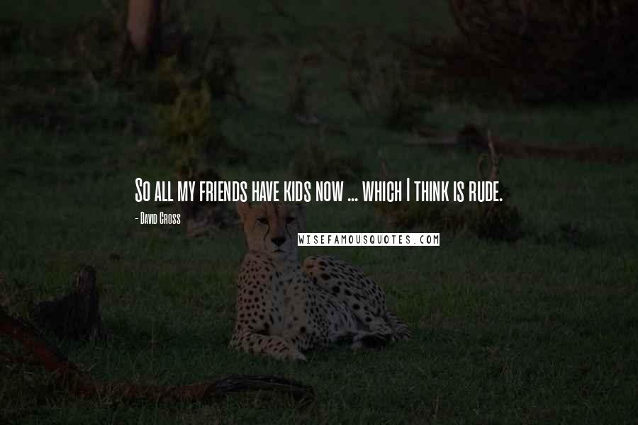 David Cross Quotes: So all my friends have kids now ... which I think is rude.