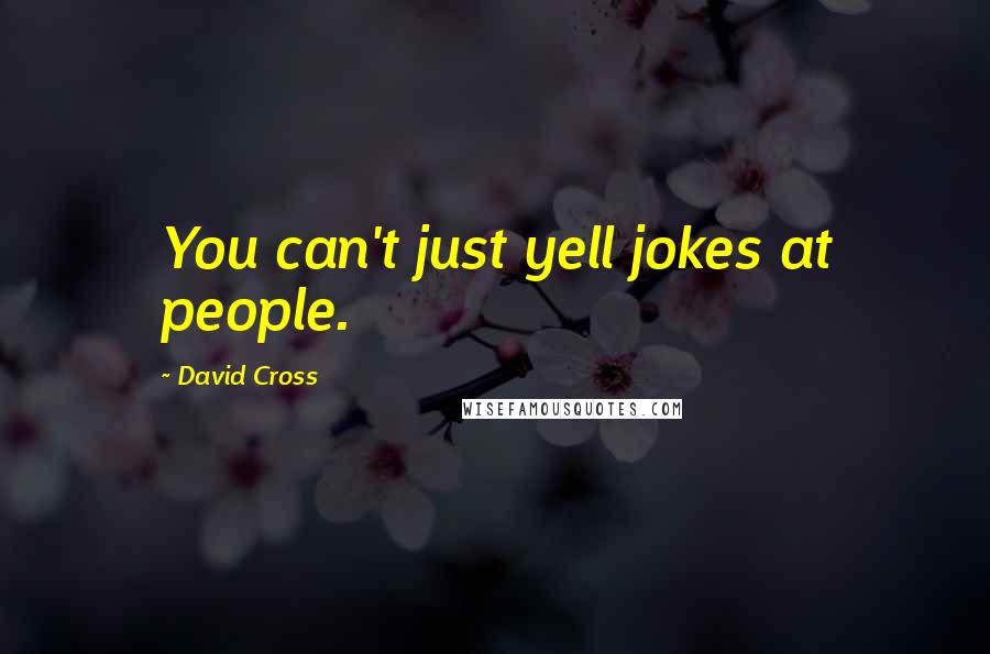 David Cross Quotes: You can't just yell jokes at people.