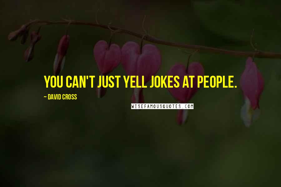 David Cross Quotes: You can't just yell jokes at people.